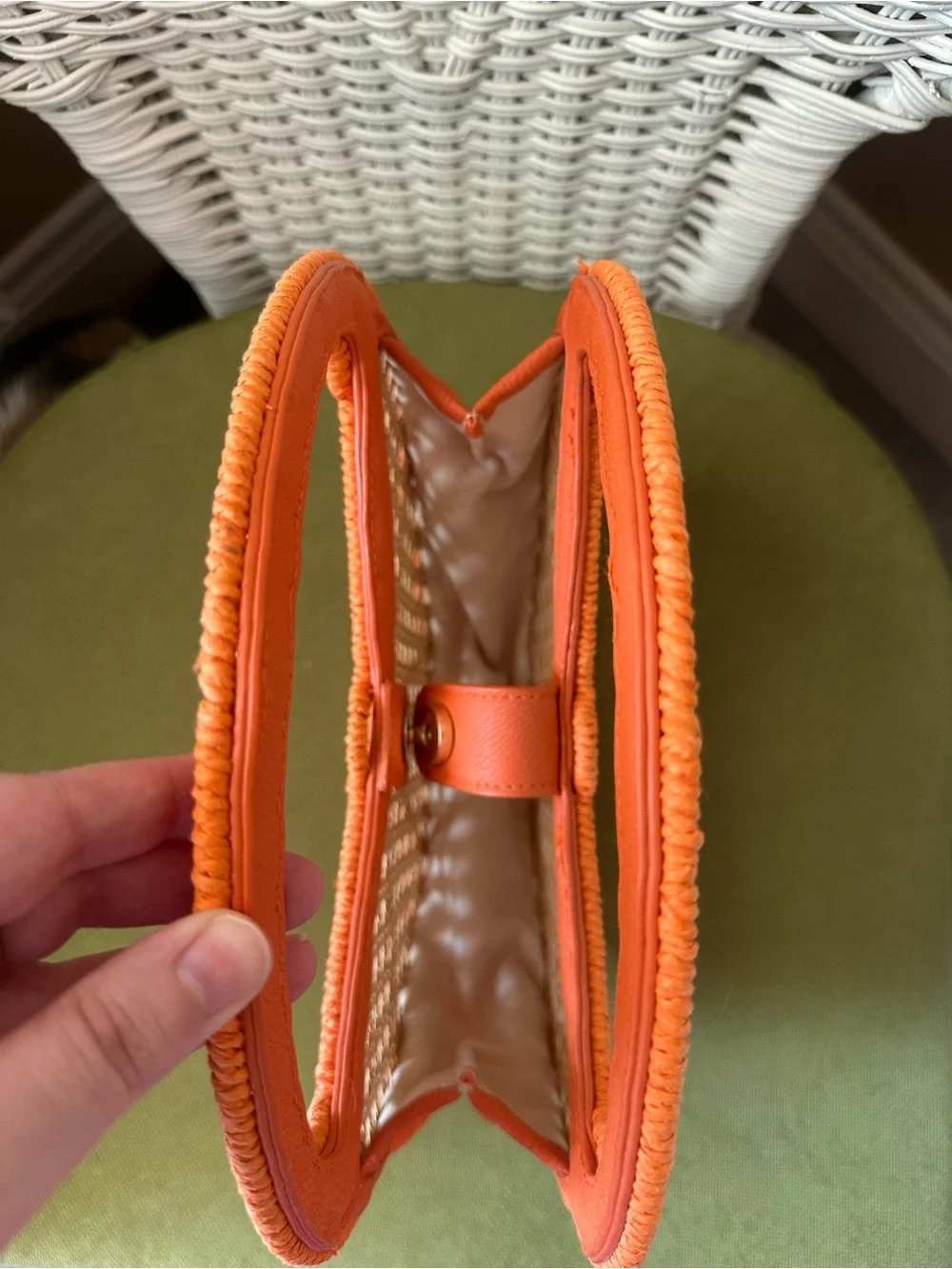A New Day Orange Woven Round Handbag